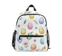 GAIREG Easter Eggs Spring Flowers Pastel Toddler Boy Backpack with Name Tag, Little Kid's Backpacks Travel Book Bag, Easter Eggs Spring Flowers Pastel, 6-8 Years, Cute Backpacks