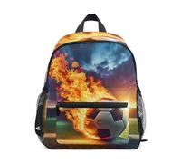 GAIREG Football on Fire Toddler Boy Backpack with Name Tag, Preschool Kindergarten Backpacks 3-5 Years