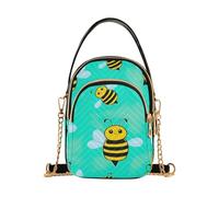 GAIREG Green Frog Compact Crossbody Purse, Cute Bees