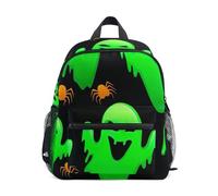 GAIREG Halloween Scary Ghosts Green Toddler Boy Backpack with Name Tag, Kids School Backpacks Small