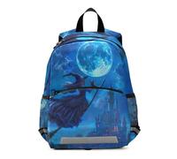 GAIREG Halloween Witch Castle Blue Small Toddler Boy Backpack with Leash Kids Backpacks Travel Book Bag 3-6 Years, Medium