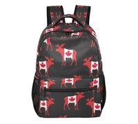 GAIREG Leopard Print Spots Backpack for School, Moose Flag, S, Casual School Daypack