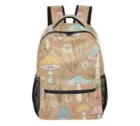 GAIREG Leopard Print Spots Backpack for School, Mushroom Wildflowers, S, Casual School Daypack