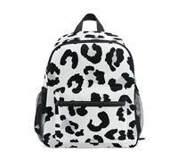 GAIREG Leopard Spots Black White Toddler Boy Backpack with Name Tag, Kindergarten Backpack for Boys, Leopard Spots Black White, S, Cute Backpacks