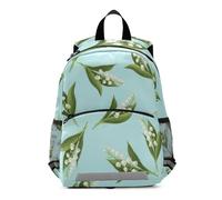 GAIREG Lily Flowers Blue Toddler Boy Backpack with Leash Kids School Bag Mini Kindergarten Backpacks 3-6 Years, Medium