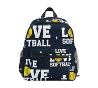 GAIREG Live Love Softball Toddler Boy Backpack with Name Tag, Kids School Backpacks, Live Love Softball, S, Cute Backpacks