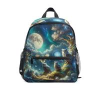 GAIREG Magical Owls Toddler Boy Backpack with Name Tag, Kids Backpacks 6-8 Years