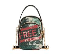 GAIREG Mardi Gras Clown Cartoon Quilted Shoulder Bag for Women, Palestinian Birds Lib