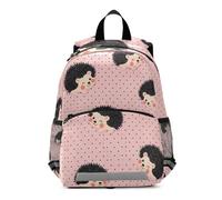 GAIREG Mini Toddler Boy Backpack with Leash, Cute Hedgehogs Dot Pink Little Kid's Backpacks Travel Backpack 3-6 Years, Medium