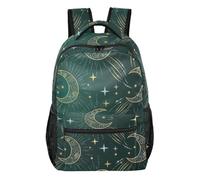 GAIREG Moons Stars Backpack with Multi Pocket Design for School and Travel, Moons Stars, S, Casual School Daypack