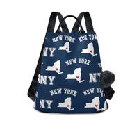 GAIREG New York State Map Backpack Purse for Everyday Carry | Chic Travel Backpack in 290 Twill Polyester, 13.4 x 5.9 x 15 In, 17L, Spacious Storage for Road Trips