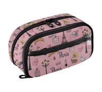 GAIREG Paris Effeil Pencil Case, Standing Design | Pencil Case: a Divided Interior, a See-through PVC Window, Double-pull Zipper, Hand Wash only