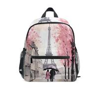 GAIREG People Paris Tower Toddler Girl Backpack with Name Tag, Small Travel Back Pack 3-5 Years