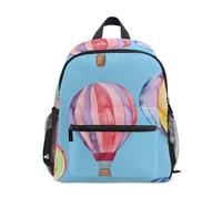 GAIREG Rainbow Hot Air Balloons Toddler Girl Backpack with Name Tag, Mini Kids School Backpacks Travel Backpack, Rainbow Hot Air Balloons, 6-8 Years