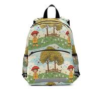 GAIREG Rainy Walk Trees Sky Light Toddler Boy Backpack with Leash, Small Little Kid's Backpacks Travel Backpack 3-6 Years, Medium
