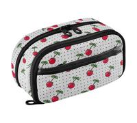GAIREG Red Cherries Dot Clear Pencil Case with Zipper for Kids | Reinforced double-pull zipper glides smooth, resists jamming, tough seams built for a full school year