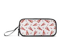 GAIREG Red Lobsters White Pen Case for Artists, Grab-and-go | Pencil Case with Divided Storage Layers, Nylon Build, Holds 30-75 Slim Pens for Office Use