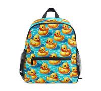 GAIREG Rubber Ducks Swiming Pool Toddler Girl Backpack with Name Tag, Small Kids School Backpacks Preschool Backpacks 3-5 Years