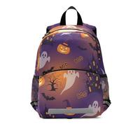 GAIREG Spooky Halloween Pumpkin Purple Small Toddler Girl Backpack with Leash Little Kid's Backpacks Preschool Backpacks 3-6 Years, Medium
