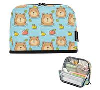 GAIREG Standing Pencil Case Bears Fruit Blue Pen Bag with Magnetic Flip Lid Zipper Pen Pouch, Pencil Holder Storage Organizer