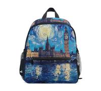 GAIREG Starry Night London Toddler Boy Backpack with Name Tag, Little Kid's Backpacks Kindergarten Backpacks 6-8 Years