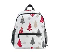 GAIREG Stylized Christmas Trees Red Backpack for Toddler Boys Girls Kids Backpacks with Name Tag Travel Backpack, 3-8 Years, Stylized Christmas Trees Red (3), S, Cute Backpacks