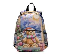 GAIREG Teddy Bear Christmas Toddler Boy Backpack with Leash, Small Little Kid's Backpacks Kindergarten Backpacks 3-6 Years, Medium