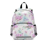 GAIREG Toddler Backpack for Girls Boys, Blue Pink Magnolia Flowers Travel Back Pack Small Kids Backpacks 3-6 Years, Medium
