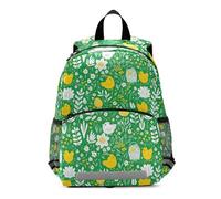 GAIREG Toddler Boy Backpack with Leash, Cute Chickens Flowers Green Travel Book Bag Small Kids School Bag 3-6 Years, Medium