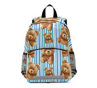 GAIREG Toddler Boy Backpack with Leash, Cute Teddy Bears Blue Mini Travel Bookbag Little Kid's Backpacks 3-6 Years, Medium