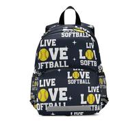 GAIREG Toddler Boy Backpack with Leash, Live Love Softball Kindergarten Backpacks Small Kids School Backpacks 3-6 Years, Medium
