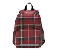 GAIREG Toddler Boy Backpack with Leash, Red Tartan Plaid Small Travel Book Bag Kids Backpacks 3-6 Years, Medium