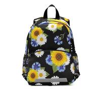 GAIREG Toddler Boy Backpack with Leash, Sunflowers Black Preschool Backpacks Small Kids Backpacks 3-6 Years, Medium