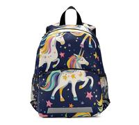 GAIREG Toddler Boy Backpack with Leash, Unicorns Stars Navy Small Travel Back Pack Kids Backpacks 3-6 Years, Medium