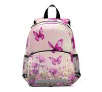 GAIREG Toddler Girl Backpack with Leash, Butterfly Pink Wildflower Preschool Backpacks Mini Kids Backpacks 3-6 Years, Medium