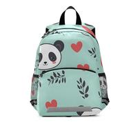 GAIREG Toddler Girl Backpack with Leash, Cute Panda Red Hearts Green Small Kids School Backpacks Travel Bookbag 3-6 Years, Medium