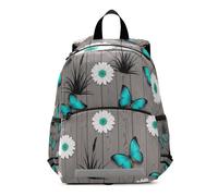 GAIREG Vintage Daisy Butterfly Gray Toddler Boy Backpack with Leash, Small Little Kid's Backpacks Travel Back Pack 3-6 Years, Medium