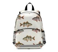 GAIREG Vintage Fish Beige Small Toddler Girl Backpack with Leash Kids Backpacks Travel Back Pack 3-6 Years, Medium