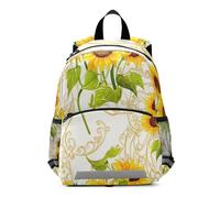 GAIREG Vintage Sunflowers Beige Toddler Boy Backpack with Leash, Small Kindergarten Backpacks Kids Backpacks 3-6 Years, Medium