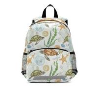 GAIREG Vintage Turtle White Toddler Girl Backpack with Leash Little Kid's Backpacks Small Travel Book Bag 3-6 Years, Medium