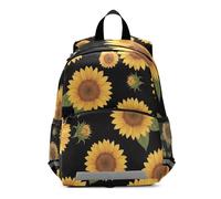 GAIREG Vintage Yellow Sunflowers Black Mini Toddler Boy Backpack with Leash Kids Backpacks Kindergarten Backpacks 3-6 Years, Medium