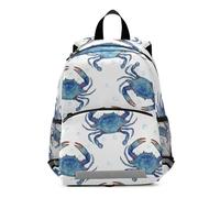 GAIREG Watercolor Blue Crab White Toddler Boy Backpack with Leash Kids Backpacks Small Travel Back Pack 3-6 Years, Medium