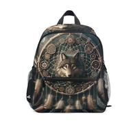GAIREG Wolf Dream Catcher Backpack for Toddler Boys Girls Kids School Backpacks with Name Tag Mini Preschool Backpacks 3-5 Years
