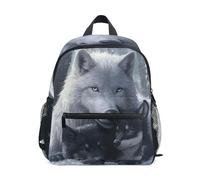 GAIREG Wolf Mom Toddler Boy Backpack with Name Tag, Kids School Bag Kindergarten Backpacks 3-5 Years