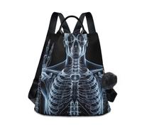 GAIREG Women Fashion Anti-Theft Pompom Backpack Hiking Backpack, Human Radiographic Skeleton
