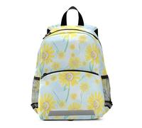 GAIREG Yellow Daisy Flowers Light Blue Mini Toddler Boy Backpack with Leash Little Kid's Backpacks Travel Back Pack 3-6 Years, Medium