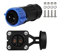 GaiRen 2 Pin 50Amp Trolling Motor Plug Receptacle Set, 12/24/36/48 Volt Marine Boat Power Waterproof IP67 Connector Trolling Boat Plug for Trolling Motors Compatible with 6/8 AWG wire Blue