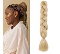 Gairyan Braiding Hair Extensions for Braiding 1 Bundle 100g 24" Ombre Jumbo Braiding Hair Colorful Synthetic Hair for Braid Soft Box Braids Crochet Twists (Natural Blonde)