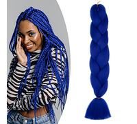 Gairyan Braiding Hair Extensions for Braiding 1 Bundle 100g 24" Ombre Jumbo Braiding Hair Colorful Synthetic Hair for Braid Soft Box Braids Crochet Twists (Sapphire Blue)