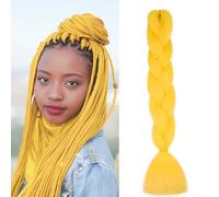 Gairyan Braiding Hair Extensions for Braiding Yellow 1 Bundle 100g 24" Ombre Jumbo Braids Hair Colorful Synthetic for Braid Soft Box Braids Crochet Twists